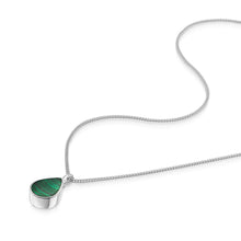 Load image into Gallery viewer, Men&#39;s Teardrop Malachite Ashes Urn Necklace - Silver
