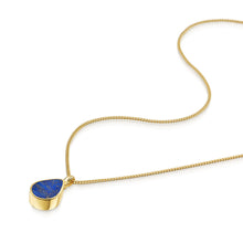 Load image into Gallery viewer, Men&#39;s Teardrop Lapis Ashes Urn Necklace - Gold
