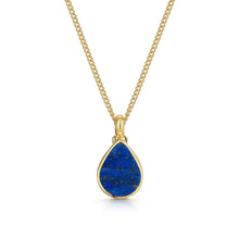 Load image into Gallery viewer, Men&#39;s Teardrop Lapis Ashes Urn Necklace - Gold
