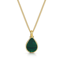 Load image into Gallery viewer, Men&#39;s Teardrop Malachite Ashes Urn Necklace - Gold
