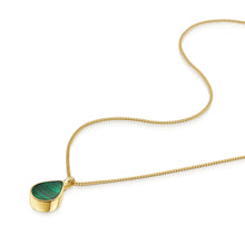 Load image into Gallery viewer, Men&#39;s Teardrop Malachite Ashes Urn Necklace - Gold
