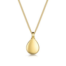 Load image into Gallery viewer, Men&#39;s Teardrop Lapis Ashes Urn Necklace - Gold
