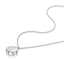 Load image into Gallery viewer, Men&#39;s Round Drum Urn Ashes Necklace – Silver
