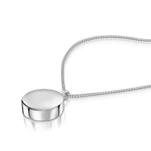 Load image into Gallery viewer, Men&#39;s Round Drum Urn Ashes Necklace – Silver
