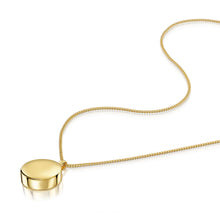 Load image into Gallery viewer, Men&#39;s Round Drum Urn Ashes Necklace – Gold
