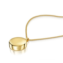 Load image into Gallery viewer, Men&#39;s Round Drum Urn Ashes Necklace – Gold
