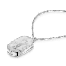 Load image into Gallery viewer, Men&#39;s Large Howlite Dog Tag Locket - Silver
