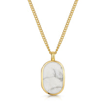 Load image into Gallery viewer, Men&#39;s Small Howlite Dog Tag Locket - Gold
