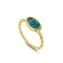 Load image into Gallery viewer, Oval Ashes Resin Ring With Twisted Band - Gold
