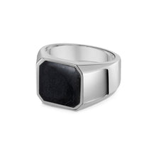 Load image into Gallery viewer, Men&#39;s Octagonal Signet Ashes Resin Ring - Silver
