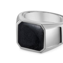 Load image into Gallery viewer, Men&#39;s Octagonal Signet Ashes Resin Ring - Silver
