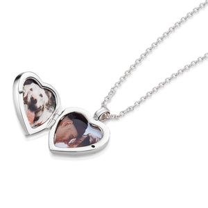 Diamond Set Personalised Heart Locket – Silver