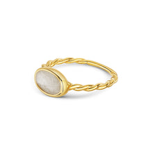 Load image into Gallery viewer, Oval Ashes Resin Ring With Twisted Band - Gold
