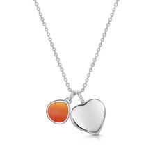 Load image into Gallery viewer, Heart Birthstone Personalised Locket – Silver
