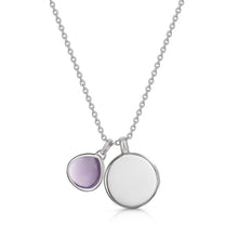 Load image into Gallery viewer, Round Birthstone Personalised Locket – Silver
