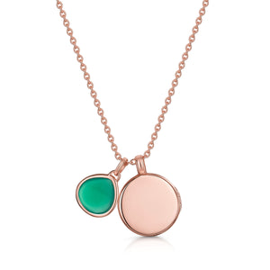 Round Birthstone Personalised Locket – Rose Gold