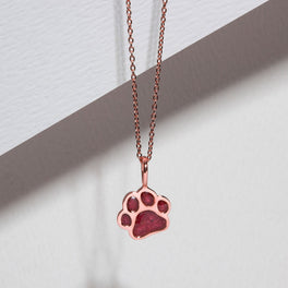 Paw Print Ashes Resin Pendant - Rose Gold