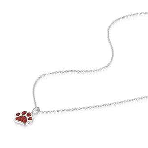 Paw Print Ashes Resin Pendant - Silver