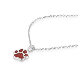 Paw Print Ashes Resin Pendant - Silver