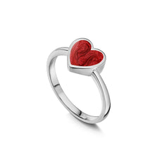 Load image into Gallery viewer, Heart Ashes Resin Ring With Plain Band - Silver
