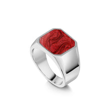 Load image into Gallery viewer, Men&#39;s Octagonal Signet Ashes Resin Ring - Silver
