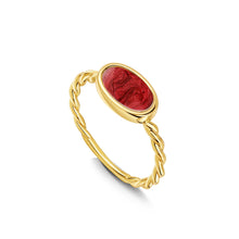 Load image into Gallery viewer, Oval Ashes Resin Ring With Twisted Band - Gold
