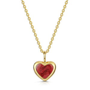 Rounded Heart Ashes Resin Pendant - Gold