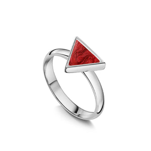 Triangular Ashes Resin Ring - Silver