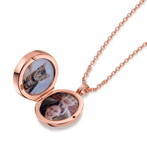 Lapis Lazuli Modern Round Locket – Rose Gold