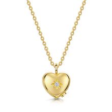 Load image into Gallery viewer, Large Crystal Heart Urn Ashes Necklace – Gold
