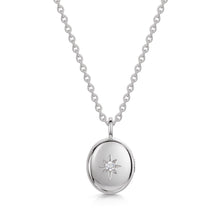 Load image into Gallery viewer, Large Crystal Oval Urn Ashes Necklace – Silver
