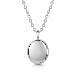 Large Crystal Oval Urn Ashes Necklace – Silver