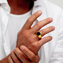 Load image into Gallery viewer, Men&#39;s Octagonal Signet Ashes Resin Ring - Gold
