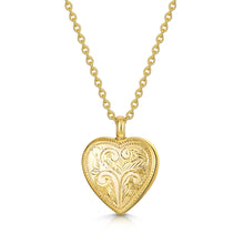 Load image into Gallery viewer, Scroll Heart Urn Ashes Necklace – Gold
