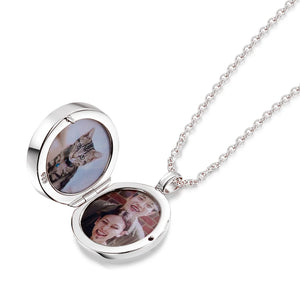 Coral Modern Round Locket – Silver