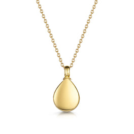 Diamond Set Teardrop Urn Ashes Necklace – Gold