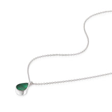 Load image into Gallery viewer, Teardrop Malachite Ashes Urn Necklace - Silver
