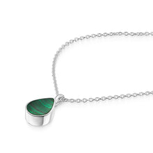 Load image into Gallery viewer, Teardrop Malachite Ashes Urn Necklace - Silver
