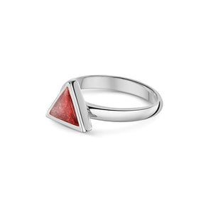 Triangular Ashes Resin Ring - Silver