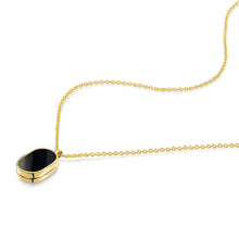 Load image into Gallery viewer, Small Onyx Dog Tag Locket - Gold
