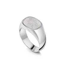 Load image into Gallery viewer, Men&#39;s Rounded Rectangular Signet Ashes Resin Ring - Silver
