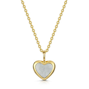 Rounded Heart Ashes Resin Pendant - Gold