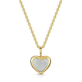 Rounded Heart Ashes Resin Pendant - Gold