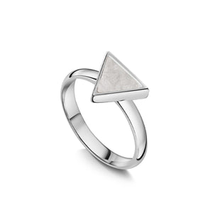 Triangular Ashes Resin Ring - Silver