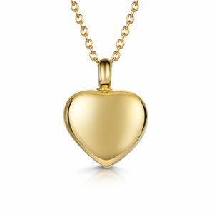 Small Heart Urn Ashes Necklace – Gold