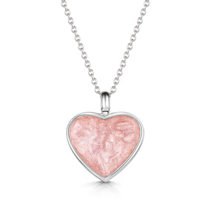 Heart Ashes Resin Necklace - Silver