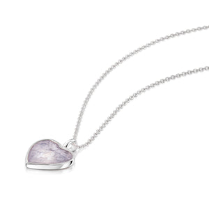 Heart Ashes Resin Necklace - Silver