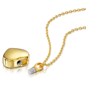 Small Heart Urn Ashes Necklace – Gold