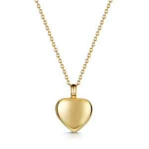 Small Heart Urn Ashes Necklace – Gold