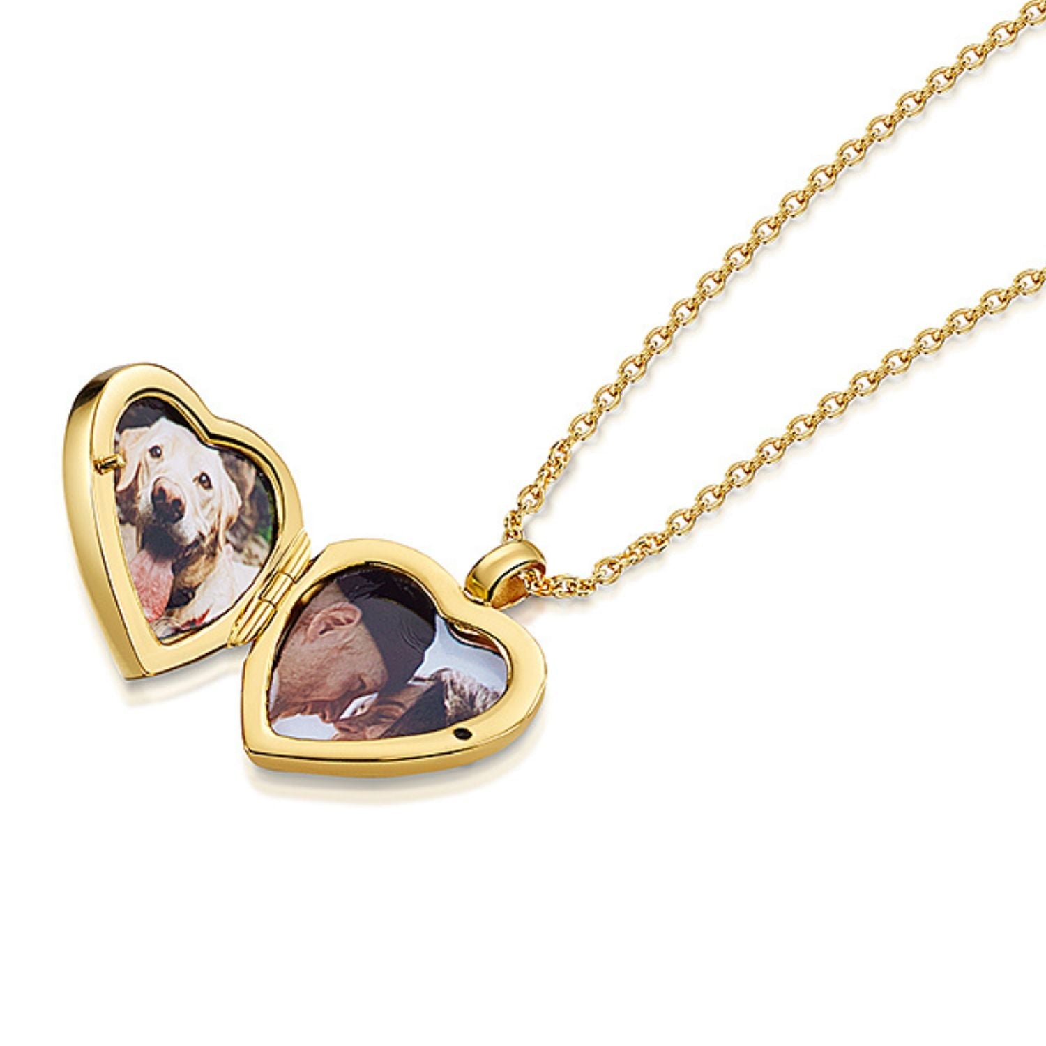 Diamond Set Personalised Heart Locket – Gold